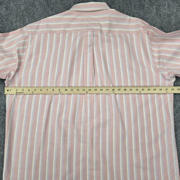 Brooks Brothers Shirt Mens XL Pink Striped Woven Oxford Cloth Supima Button Down - Picture 5 of 16